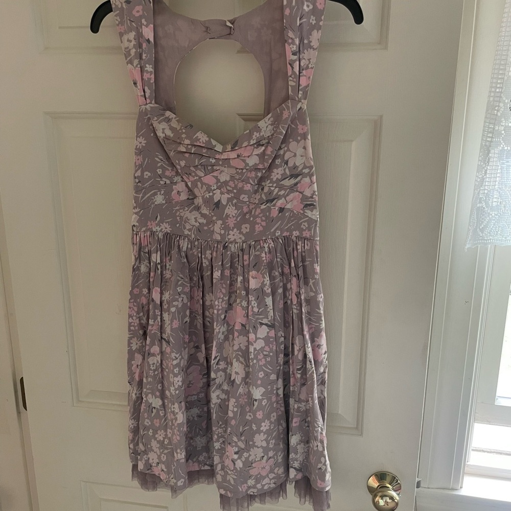 Free People Floral Mini Dress. Purple, pink and white. Size 6